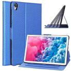 For Huawei MatePad 10.8 (2020) Ultra-thin Carbon Fiber Front Support Horizontal Flip Leather Case with Holder(Blue) - 1