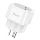 hoco AC20 US Plug To EU Plug Power Adapter Travel Charger(White) - 1