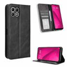 For T-Mobile Revvl 7 5G Magnetic Buckle Retro Texture Leather Phone Case(Black) - 1