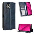 For T-Mobile Revvl 7 5G Magnetic Buckle Retro Texture Leather Phone Case(Blue) - 1