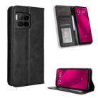 For T-Mobile Revvl 7 Pro 5G Magnetic Buckle Retro Texture Leather Phone Case(Black) - 1