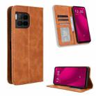 For T-Mobile Revvl 7 Pro 5G Magnetic Buckle Retro Texture Leather Phone Case(Brown) - 1