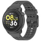 For COROS PACE 3 Color Buckle Liquid Silicone Strap(Black Grey) - 1