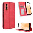 For Fujitsu Arrows We2 Magnetic Buckle Retro Texture Leather Phone Case(Red) - 1