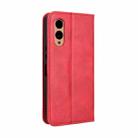 For Fujitsu Arrows We2 Magnetic Buckle Retro Texture Leather Phone Case(Red) - 3