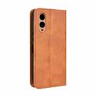 For Fujitsu Arrows We2 Magnetic Buckle Retro Texture Leather Phone Case(Brown) - 3