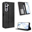 For Fujitsu Arrows Alpha F-51F Magnetic Buckle Retro Texture Leather Phone Case(Black) - 1