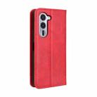For Fujitsu Arrows Alpha F-51F Magnetic Buckle Retro Texture Leather Phone Case(Red) - 3