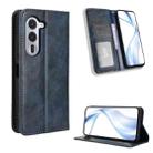 For Fujitsu Arrows Alpha F-51F Magnetic Buckle Retro Texture Leather Phone Case(Blue) - 1