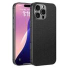 For iPhone 16 Pro Max GKK Metal Paint Skin Feel Leather Full Coverage Phone Case(Carbon Fibre) - 1