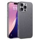 For iPhone 16 Pro Max GKK Metal Paint Skin Feel Leather Full Coverage Phone Case(Mountain Gray) - 1