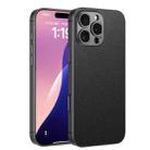 For iPhone 16 Pro GKK Metal Paint Skin Feel Leather Full Coverage Phone Case(Black) - 1