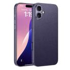 For iPhone 16 GKK Metal Paint Skin Feel Leather Full Coverage Phone Case(Purple) - 1