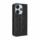 For Redmi 13 4G / Note 13R 5G Magnetic Buckle Retro Texture Leather Phone Case(Black) - 3