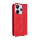 For Redmi 13 4G / Note 13R 5G Magnetic Buckle Retro Texture Leather Phone Case(Red) - 3