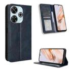 For Redmi 13 4G / Note 13R 5G Magnetic Buckle Retro Texture Leather Phone Case(Blue) - 1