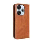 For Redmi 13 4G / Note 13R 5G Magnetic Buckle Retro Texture Leather Phone Case(Brown) - 3