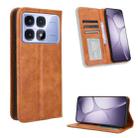 For Redmi K70 Ultra Magnetic Buckle Retro Texture Leather Phone Case(Brown) - 1