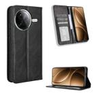 For Redmi K80 / K80 Pro Magnetic Buckle Retro Texture Leather Phone Case(Black) - 1