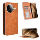 For Redmi K80 / K80 Pro Magnetic Buckle Retro Texture Leather Phone Case(Brown) - 1