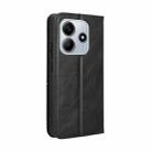 For Redmi Note 14 4G Global Magnetic Buckle Retro Texture Leather Phone Case(Black) - 3