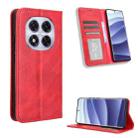 For Redmi Note 14 Pro+ 5G Magnetic Buckle Retro Texture Leather Phone Case(Red) - 1