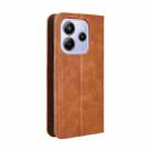 For Redmi Note 14 4G 163.25mm Magnetic Buckle Retro Texture Leather Phone Case(Brown) - 3