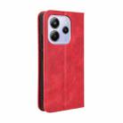 For Redmi Note 14 4G 164.84mm EU Version Magnetic Buckle Retro Texture Leather Phone Case(Red) - 3