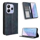 For Redmi Note 14 4G 164.84mm EU Version Magnetic Buckle Retro Texture Leather Phone Case(Blue) - 1
