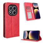 For Redmi Note 14 Pro 4G Magnetic Buckle Retro Texture Leather Phone Case(Red) - 1