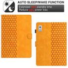 For Lenovo Tab M9 TB-310FU Honeycomb Embossed Leather Smart Tablet Case(Yellow) - 3