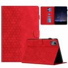 For Lenovo Tab M11 / Xiaoxin Pad 2024 Honeycomb Embossed Leather Smart Tablet Case(Red) - 1