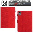 For Lenovo Tab M11 / Xiaoxin Pad 2024 Honeycomb Embossed Leather Smart Tablet Case(Red) - 3