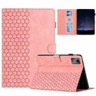 For Lenovo Tab M11 / Xiaoxin Pad 2024 Honeycomb Embossed Leather Smart Tablet Case(Pink) - 1