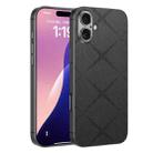 For iPhone 16 Plus GKK Asterism Metal Paint Skin Feel Leather Full Coverage Phone Case(Black) - 1