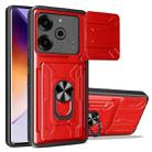 For Tecno Pova 6 Pro / Pova 6 Sliding Camshield TPU+PC Phone Case with Card Slot(Red) - 1