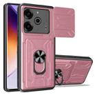 For Tecno Pova 6 Pro / Pova 6 Sliding Camshield TPU+PC Phone Case with Card Slot(Rose Gold) - 1