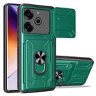 For Tecno Pova 6 Pro / Pova 6 Sliding Camshield TPU+PC Phone Case with Card Slot(Dark Green) - 1