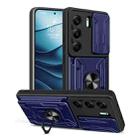 For Tecno Camon 40 Sliding Camshield TPU+PC Phone Case with Card Slot(Blue) - 1