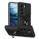 For Tecno Camon 40 Sliding Camshield TPU+PC Phone Case with Card Slot(Black) - 1