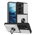 For Tecno Camon 40 Sliding Camshield TPU+PC Phone Case with Card Slot(White) - 1