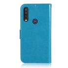 For Motorola Moto P40 Power Wind Chime Owl Embossing Pattern Horizontal Flip Leather Case, with Holder & Card Slots & Wallet(Blue) - 3