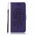 For Motorola Moto P40 Power Wind Chime Owl Embossing Pattern Horizontal Flip Leather Case, with Holder & Card Slots & Wallet(Purple) - 2