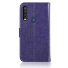 For Motorola Moto P40 Power Wind Chime Owl Embossing Pattern Horizontal Flip Leather Case, with Holder & Card Slots & Wallet(Purple) - 3