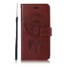 For Motorola Moto P40 Power Wind Chime Owl Embossing Pattern Horizontal Flip Leather Case, with Holder & Card Slots & Wallet(Brown) - 2