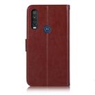 For Motorola Moto P40 Power Wind Chime Owl Embossing Pattern Horizontal Flip Leather Case, with Holder & Card Slots & Wallet(Brown) - 3