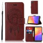 For Huawei Y5P / Honor 9s Wind Chime Owl Embossing Pattern Horizontal Flip Leather Case, with Holder & Card Slots & Wallet(Brown) - 1