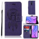 For Xiaomi Redmi 9 Wind Chime Owl Embossing Pattern Horizontal Flip Leather Case, with Holder & Card Slots & Wallet(Purple) - 1