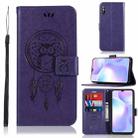 For Xiaomi Redmi 9A Wind Chime Owl Embossing Pattern Horizontal Flip Leather Case, with Holder & Card Slots & Wallet(Purple) - 1