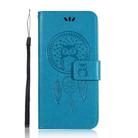 For Motorola Moto E 2020 Wind Chime Owl Embossing Pattern Horizontal Flip Leather Case, with Holder & Card Slots & Wallet(Blue) - 2